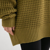 オーバーサイズVネックニットトップス