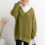 オーバーサイズVネックニットトップス