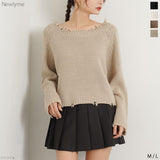 ダメージニットトップス