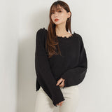 ダメージニットトップス