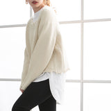 ダメージニットトップス