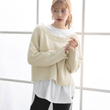 ダメージニットトップス