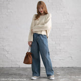 ダメージニットトップス