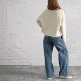 ダメージニットトップス