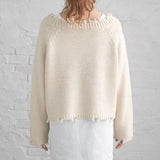 ダメージニットトップス