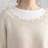 ダメージニットトップス