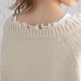 ダメージニットトップス