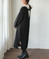 バックオープンニットワンピース