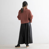 ワイドリブフリンジニットトップス