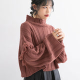 ワイドリブフリンジニットトップス
