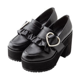 【新春セール】選べるハートフリルローファーパンプス