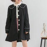 ビジュー釦セーラーカラーコート