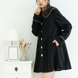 ビジュー釦セーラーカラーコート