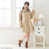 ビジュー釦セーラーカラーコート