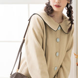 ビジュー釦セーラーカラーコート