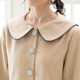 ビジュー釦セーラーカラーコート