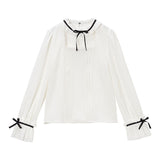 レースフリルチョーカーブラウス