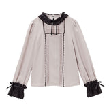 レースフリルチョーカーブラウス