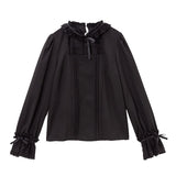 レースフリルチョーカーブラウス