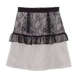 レースフリルガーター台形スカート