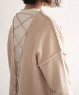 バックレースアップニット