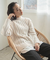 フェイクレイヤードリブニット