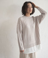 フェイクレイヤードリブニット