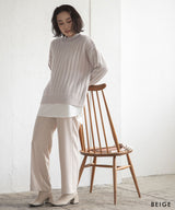 フェイクレイヤードリブニット