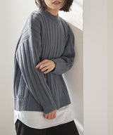 フェイクレイヤードリブニット