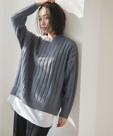 フェイクレイヤードリブニット