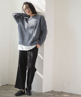 フェイクレイヤードリブニット