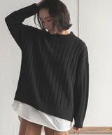 フェイクレイヤードリブニット