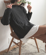 フェイクレイヤードリブニット