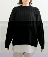 フェイクレイヤードリブニット