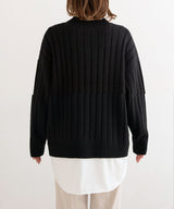 フェイクレイヤードリブニット