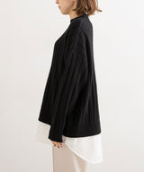 フェイクレイヤードリブニット