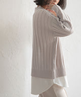 フェイクレイヤードリブニット