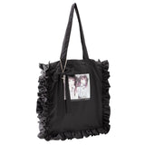 ディア&マイのフリルサテントートバッグ