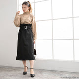 チョーカーカットニットドッキングワンピース