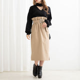 チョーカーカットニットドッキングワンピース