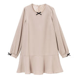 シンプルヘムフレアガーリーワンピース