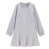 シンプルヘムフレアガーリーワンピース