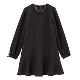 シンプルヘムフレアガーリーワンピース