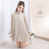 ティアードリボン袖ゆるワンピース