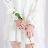 ティアードリボン袖ゆるワンピース