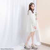 ティアードリボン袖ゆるワンピース