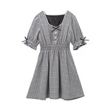 シャーリングハートボタンワンピース