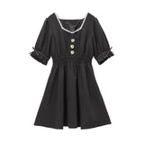 シャーリングハートボタンワンピース