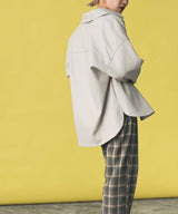 フェイクレザーオーバーサイズシャツジャケット