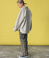 フェイクレザーオーバーサイズシャツジャケット